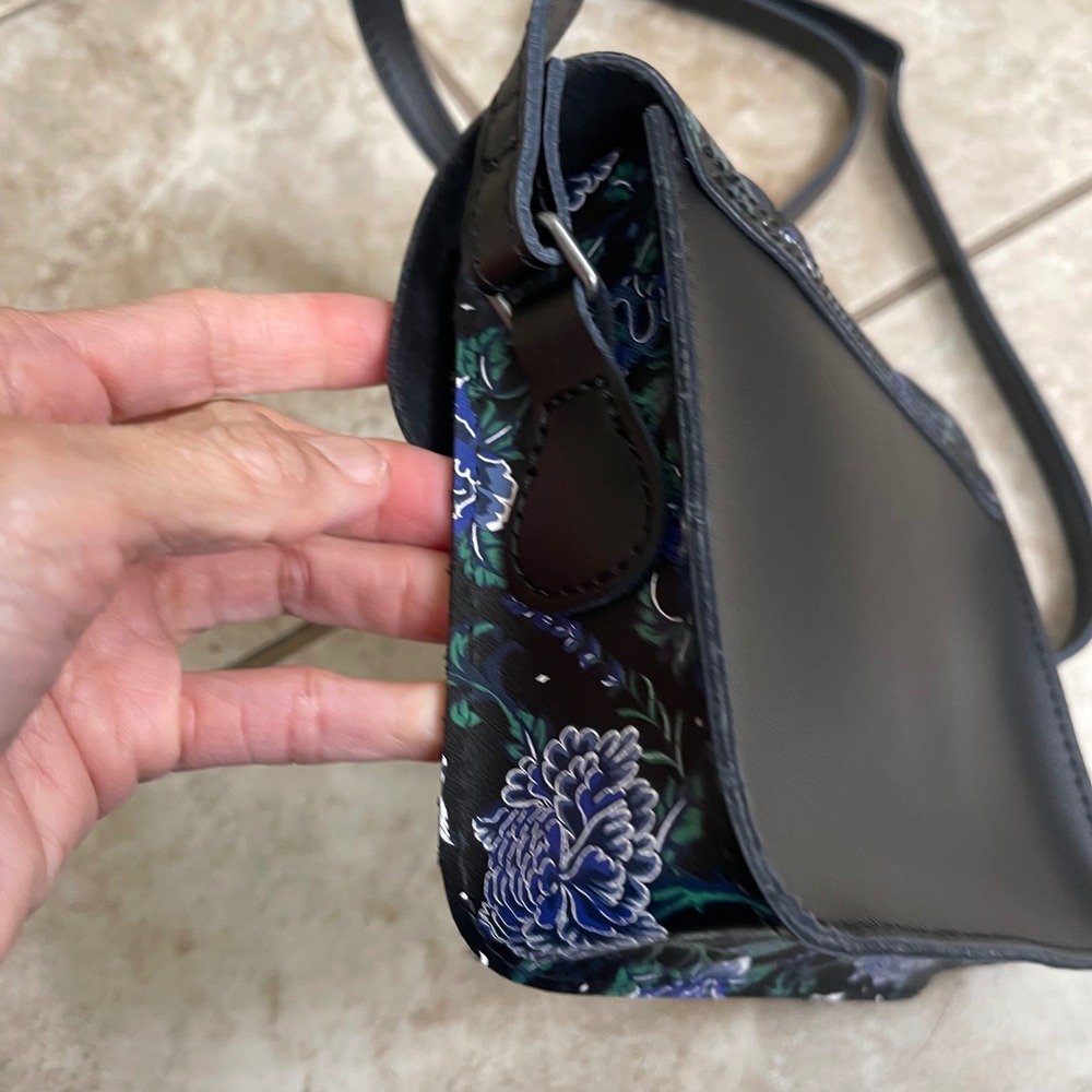 Dr Martens mystic Satchel‎ Bag Floral Print Black Blue Green Leather Crossbody - Picture 5 of 12